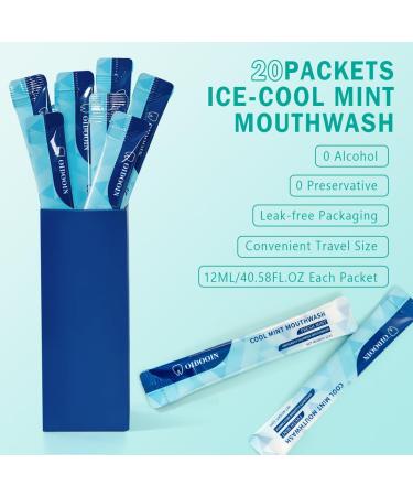 Travel Size Mouthwash Packets - TSA Approved Alcohol-Free Natural Ingredients for Bad Breath - 20 Pack (0.37 Fl Oz - Buy Online on GoSupps.com