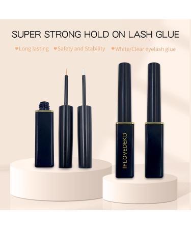 IFLOVEDEKD Clear Lash Glue 6ml - Super Strong Hold, Waterproof, Latex-Free | Best Eyelash Glue for Sensitive Eyes - Buy Online on GoSupps.com