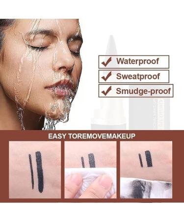 Matte Quick-dry Eyeliner Pencil Black Cream Solid Eyeliner Pen Long Lasting Waterproof Smudge-Proof Makeup Eyeliner with Makeup Mirror (1 Set) - Buy Online on GoSupps.com