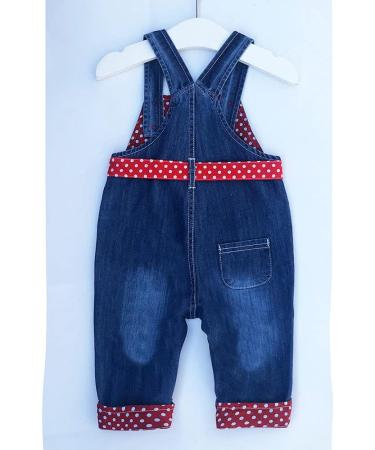Peacolate Red Baby Girls Overalls with Belt | Kids Pants 9-12 Months - Buy Online on GoSupps.com