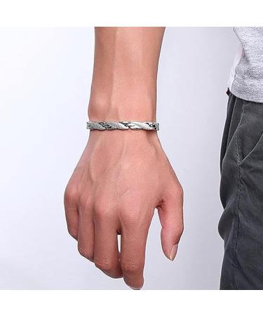 Men's Stainless Steel Dragon Pattern Arm Chain | Magnetic Therapy Bracelet for Arthritis Pain Relief - Buy Online on GoSupps.com