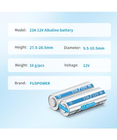 23A 12V Battery A23 23AE Mn21 12V GP23a Alkaline 23 Amp 12 Volt Battery for Ceiling Fan Remote Door Bell Garage Door Opener(10pcs) - Buy Online on GoSupps.com