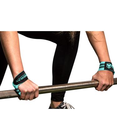 Women Lifting Straps (1 Pair) - Wrist Support Wraps for Powerlifting, Bodybuilding, Gym Workout - Mint - Buy Online on GoSupps.com