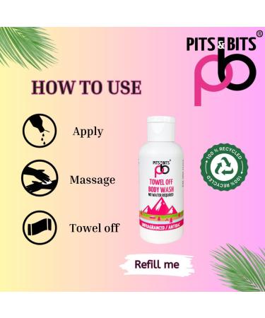 Pits And Bits Rinse Free Body Wash Fragrance Free No Additional Water Or Rinsing Required 100ml - Buy Online on GoSupps.com