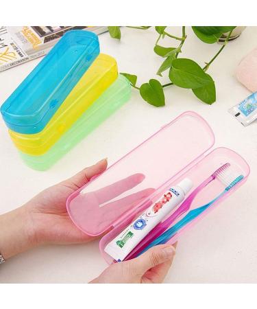 Upstore 4x Toothbrush & Toothpaste Storage Container - Breathable Dustproof Plastic with Hinged Lid - Random Color Selection - Buy Online on GoSupps.com