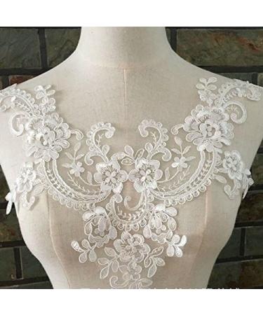 2PCS Lace Wedding Dress Veil Applique & Bridal Collar Headdress Set - Handmade DIY Accessories (Color A) - Buy Online on GoSupps.com