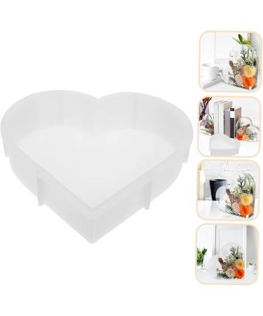 NUOBESTY Love Silicone Mold Decor Heart Shaped Epoxy Resin Molds Home Supply Household Products Multifunction White 21.1X20.3cm - Buy Online on GoSupps.com