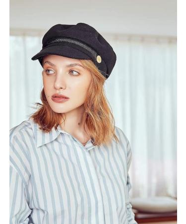 accsa Women's Black Fashion Newsboy Cap - Stylish Bakerboy Cabbie Beret Hat - Buy Online on GoSupps.com