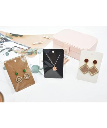 Yuronam 120 Set Earring Holder Cards with Self Sealing Bags & Earring Backs | Necklace Display Cards (Kraft, 3.5 x 2.3 Inches) - Buy Online on GoSupps.com