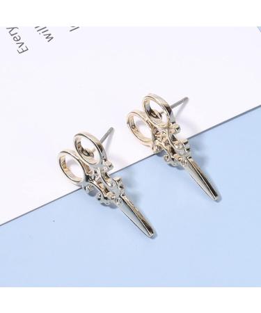 Punk Scissors Stud Earrings - Gold Minimalist Personalized Gifts for Women & Girls Perfect for Hair Stylists - Buy Online on GoSupps.com
