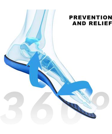 Walkhero Plantar Fasciitis Insoles | High Arch Support Orthotic Shoe Inserts | Relieve Foot Pain | Mens 11-11 1/2 | Womens 13-13 1/2 Blue - Buy Online on GoSupps.com