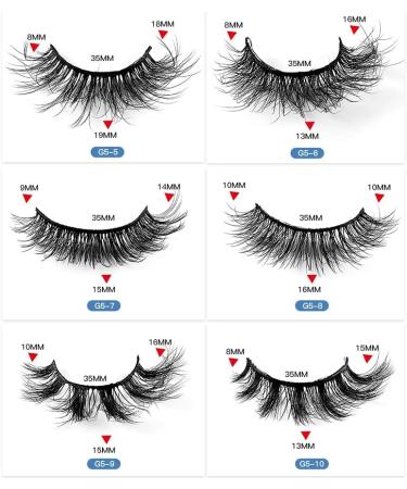 fdsmall False Eyelashes 8D Curl Wispy Long Lashes Fluffy Natural Look False Eyelashes 15 MM Faux Mink Lashes Soft Reusable Eye Lashes 5 Pairs (G5-9) - Buy Online on GoSupps.com