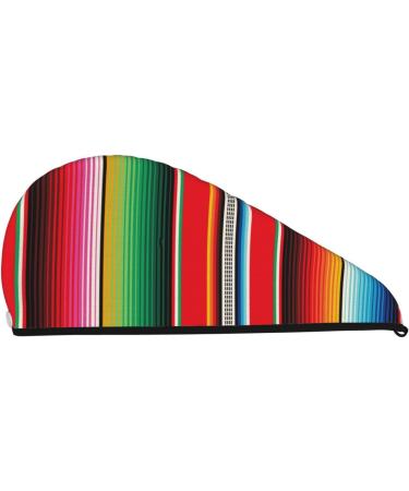 Mexican Serape Blanket Hair Towel | Microfiber Soft & Super Absorbent Wrap for Women - Quick Dry Coral Velvet for Long Curly & Thick Hair - Buy Online on GoSupps.com