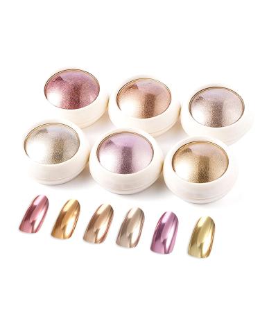 Ledsuuei Chrome Nail Powder Upgrade Mirror Effect Rose Gold Crome Powder Nail Metallic Mirror Chromium Powder N ge increased capacity Aurora Ice Shimmer Chrome Pigment Powder for DIY Salon A-Color - Buy Online on GoSupps.com
