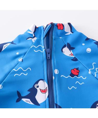 PythJooh Baby Boy Rash Guard Swimsuit with Shark Print Shorts | 12-18 Months | E - Happy Shark - Buy Online on GoSupps.com