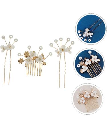 MAGICLULU 2 Sets Bridal Hairpin Bridal Hair Side Comb Vintage Hair Clips Pearl Hair Stick Rhinestone Hair Accessories Hand Decor Hair Chopsticks Tiara Wild Alloy Flower Arrangement Women's - Buy Online on GoSupps.com