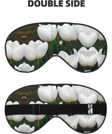 White Tulips Flower Eye Mask for Deep Sleep | Comfortable Soft Sleep Aid for Yoga Travel & Meditation - 1 Count - Buy Online on GoSupps.com