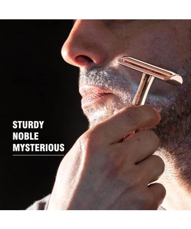 Shop Premium Rose Gold Safety Razor & 10 Double-Edged Blades | International Shipping Available - Buy Online on GoSupps.com