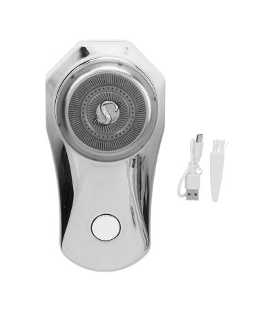 Electrical Beard Trimmer Mini Smart Digital Display C Type Rechargeable Port Electric Beard Trimmer Wet & Dry Easy to Clean Men ' s Home Travel Silver with Cleaning Brush