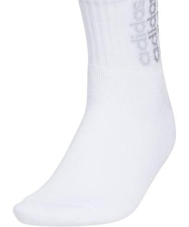 Adidas Women's Sport Linear High Quarter Socks 3-Pack - White/Grey/Clear Onix Grey - Buy Online on GoSupps.com