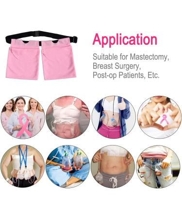 Breathable Drain Holder Pouch for Tummy Tuck & Mastectomy - Quick Dry Mesh Shower Bag for JP Drains & Bulbs - Pink Post-Surgery Belt Supplies - Buy Online on GoSupps.com