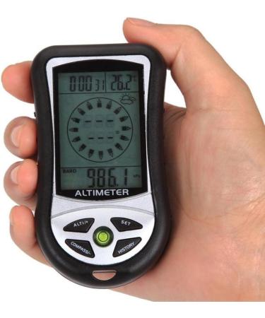 Digital LCD Compass Altimeter Barometer with Thermometer, Clock, and Calendar - Buy Online on GoSupps.com