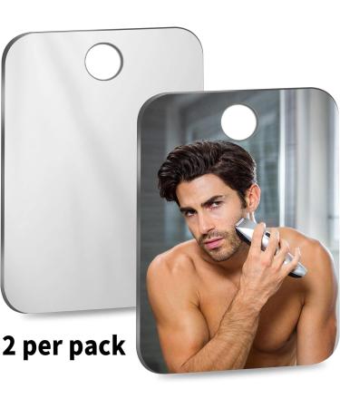 Fogless Shatterproof Shower Mirror for Shaving - 2 Pack (8 x 6) | 50% Cheaper Than Original - Ideal for Men - Wall Hanging, Handheld, Fog-Free - Great for Travel and Camping - Buy Online on GoSupps.com