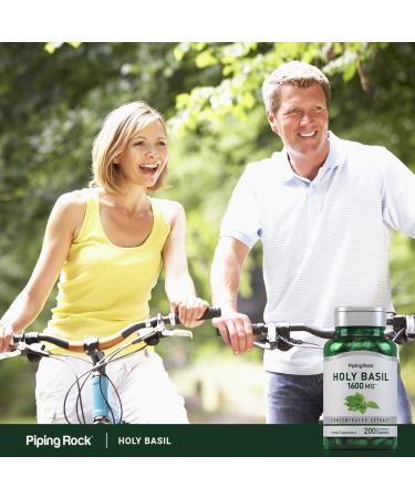 Piping Rock Holy Basil Capsules | 200 Pills | Herb Leaf Extract | Supplement for Women and Men | Ocimum Tenuiflorum | Non-GMO Gluten Free - Buy Online on GoSupps.com
