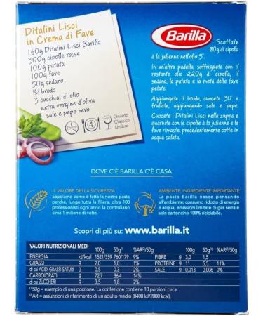  Italian Gourmet E.R. Pack of 5 Barilla Ditalini Lisci pasta no. 43 500g + Italian gourmet polpa 400g - Buy Online on GoSupps.com