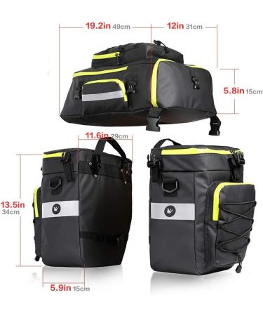 Rhinowalk 3 in 1 Bike Pannier Bag Set - Professional Cycling Accessories - Black - Buy Online on GoSupps.com