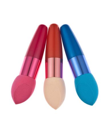 3pc on Stick Makeup Professional Makeup Makeup Powder Brush Eye Makeup Brush Concealer Sponge Eyeshadow Brush Travel Size Kit Cosmetic Mushroom Head Paint Corner Cut Water Droplet Shaped