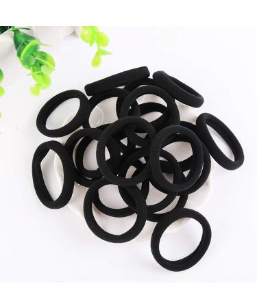 Super Soft Elastic Hair Ties - 60 Black Rubber Bands for Girls & Women | Metal-Free Everyday Use Scrunchies - Buy Online on GoSupps.com