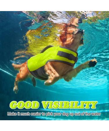 Reflective Stripes Dog Life Jacket | Rescue Handle Dog Flotation Vest (Green M) - Small, Medium, Large Dogs - Buy Online on GoSupps.com