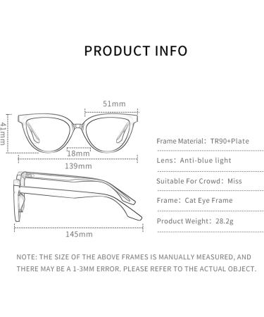 Shop Dollger Blue Light Filter Glasses - TR90 Cat Eye Frames for Men & Women | UV Protection & Anti-Dizziness - Buy Online on GoSupps.com