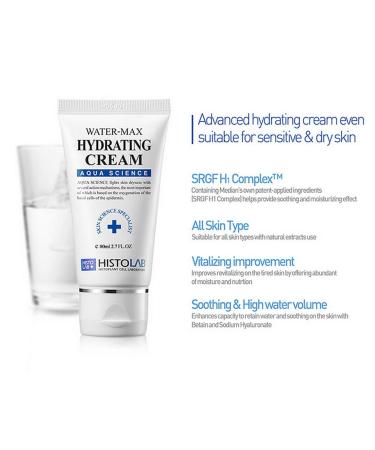 HISTOLAB Water-Max Hydrating Cream | 80ml/2.7fl.oz | For Dry & Dehydrated Skin | Boosts Moisture & Hydration | For Day and Nighttime Use - Buy Online on GoSupps.com