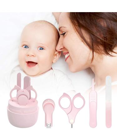 4 in 1 Baby Manicure Kit - Nail Clippers, Scissor, Nail File, and Tweezer for Baby Boy and Girl | Pink Baby Nail Care Set - Buy Online on GoSupps.com