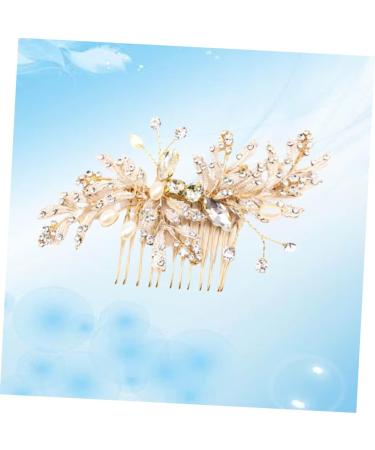 DOITOOL Gold Side Comb Hair Crystals Decor Alloy Hair Comb Hair Claw Hatchet Comb Floral Headpiece Crystal Flower Comb Rhinestone Headpiece Crystal Decor Accessories Pearl Bride - Buy Online on GoSupps.com