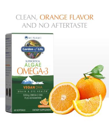 Minami Nutrition Algae Omega-3 Softgels - Orange Flavor | 60 Count for Optimal Heart & Brain Health - Buy Online on GoSupps.com