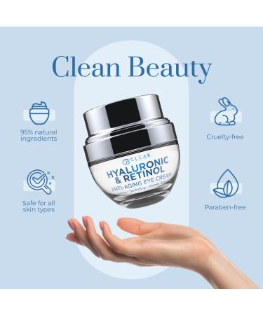Clear Beauty Hyaluronic Acid & Retinol Eye Cream - Hydrating, Anti-Aging & Reduces Dark Circles & Puffiness - Dermatologist Tested, Cruelty-Free Korean Skin Care for All Skin Types - 1.01 Fl. Oz - Buy Online on GoSupps.com