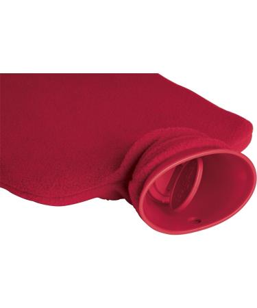 SENSIPLAST 2L Hot Water Bottle with Fleece Cover - Red | Ideal for Comfort & Warmth | Shop Internationally - Buy Online on GoSupps.com