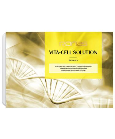 Ronas VITA Cell Solution Anti-Aging Serum with Hyaluronic Acid & Vitamin C | Hydrating Face & Neck Treatment for Dark Spots & Fine Lines - 10 Vials (0.16oz - Buy Online on GoSupps.com