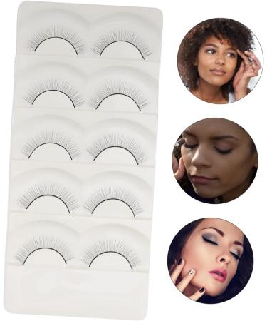 Housoutil Adhesives False Eyelashes 5 Pairs Fake Eyelashes Dense Adhesive Fiber Artificial Eyelashes - Buy Online on GoSupps.com