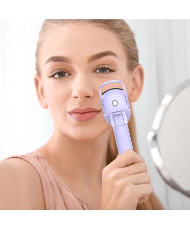 Eyelashes Curler - Portable Electric Eyelash Curler - Rapid Heat-up Eye Lash Curler with Temperature Control 3 Modes Silicone Pad for Quick Natural Eye Lashes Purple - Buy Online on GoSupps.com