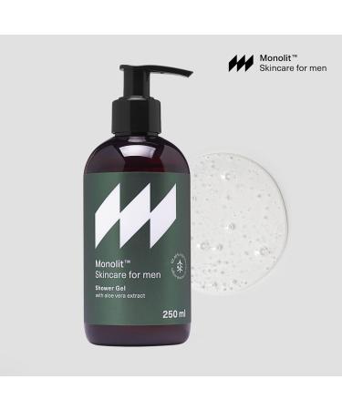 Monolit Shower Gel with Aloe for Men Thoroughly cleanses moisturizes and protects the skin deeply regenerates Daily care Natural extract 250ml - Buy Online on GoSupps.com
