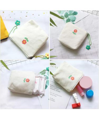 FOMIYES Sanitary Napkin Storage Bag - Portable Menstrual Pad Pouch for Girls and Women - White - Buy Online on GoSupps.com
