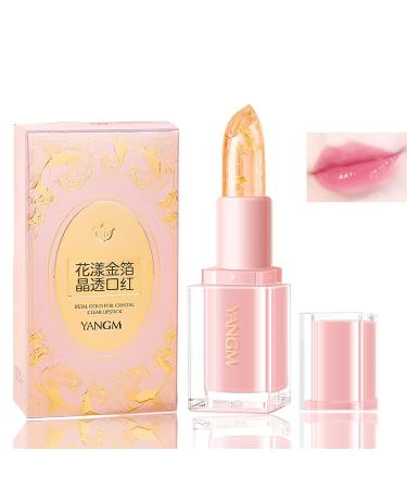Rouge l vres changeant de couleur Transferproof rose magique temp rature changement de couleur Baume l vres feuille d or pour fille brillant l vres brillant hydratant longue dur e rose 1 g (Lot de 1)