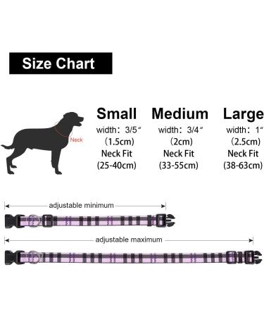 Mercano Adjustable Dog Collar - Soft Nylon Comfort & Robust Pattern for Small & Medium Dogs Puppies and Cats (Large Checkered Purple) - Buy Online on GoSupps.com