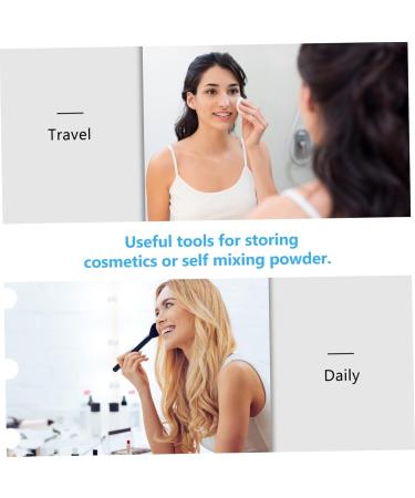 WOONEKY 6 Pcs Elastic Mesh Loose Powder Box Powder Case with Mirror DIY Powder Case Empty Portable Abs Black - Buy Online on GoSupps.com