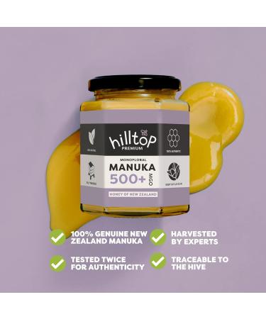 Hilltop Honey Manuka MGO 500+ 225g - Monofloral from New Zealand - Buy Online on GoSupps.com
