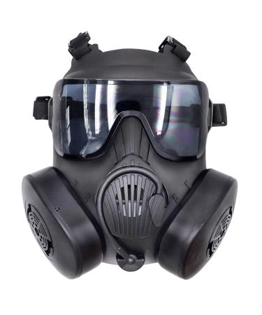 M50 Airsoft Mask Tactical Full Face Eye Protection Goggles Skull with Filter Fans Outdoor Sport CS Protective Paintball Eye Protection Gas Mask Black